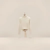 A beige high-neck long-sleeved top for women, a fitted pure cotton knitted base layer Specification image